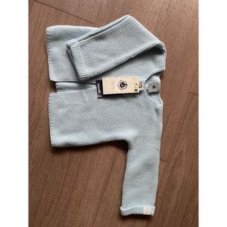 プチバトー(PETIT BATEAU)のプチバトー　カーディガン　ベビー　18m 81cm ブルー　(カーディガン/ボレロ)