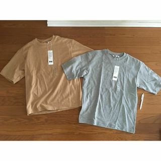 ユニクロ(UNIQLO)のユニクロ エアリズムコットンオーバーサイズボーダー クルーネックT5分袖(Tシャツ/カットソー(半袖/袖なし))