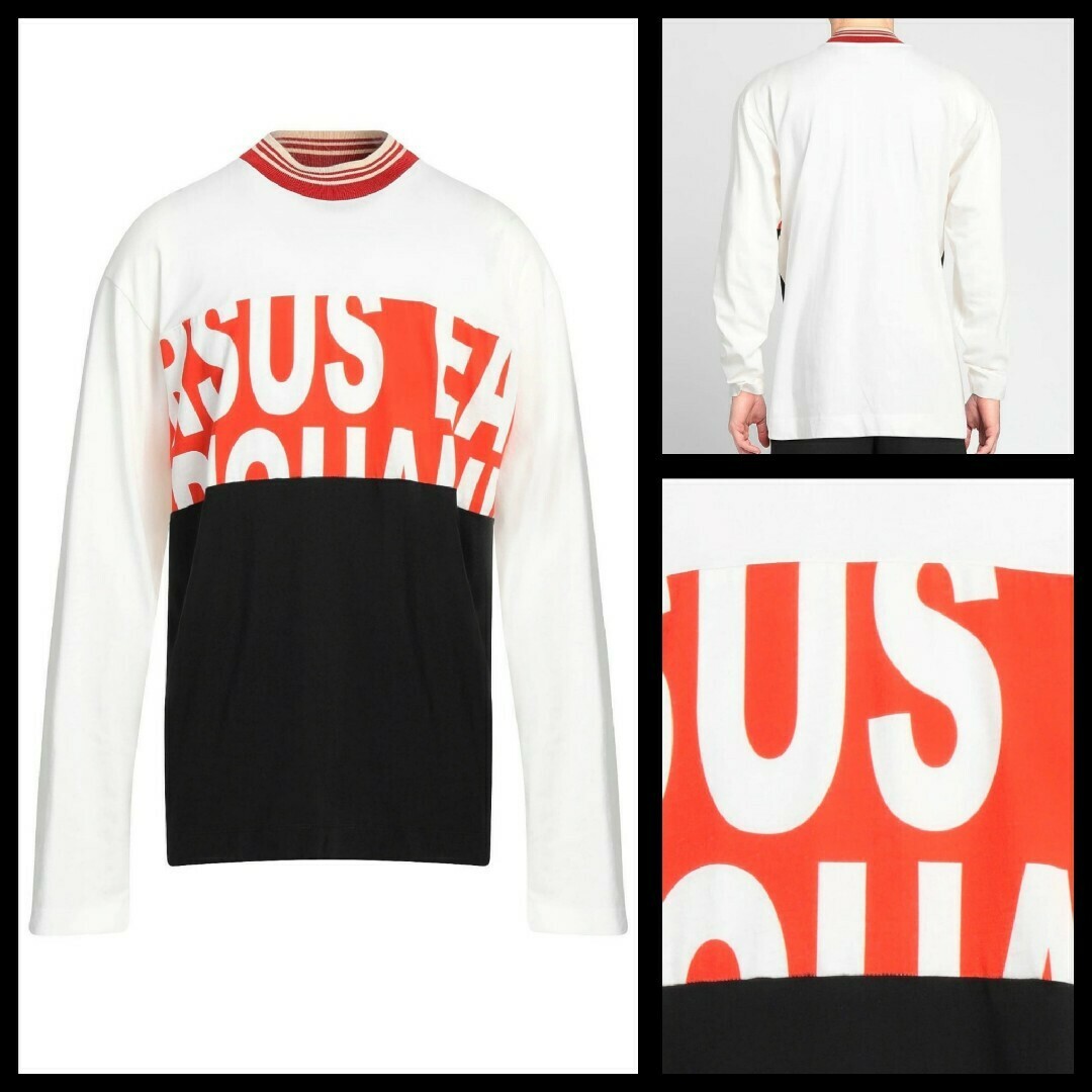 ♂新品・ロンT♂【Dries Van Noten 】長袖Tシャツ 白赤黒 М T ♂新品・ロンT♂【Dries Van Noten 】長袖Tシャツ 白赤黒 М T