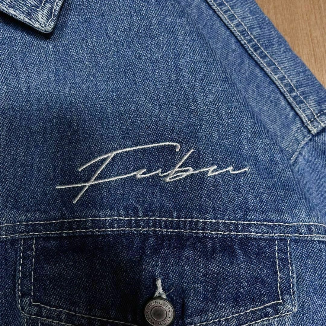 FUBU ビッグロゴ刺繍 デニムジャケット Gジャン フブ FUBU ビッグロゴ刺繍 デニムジャケット Gジャン フブ