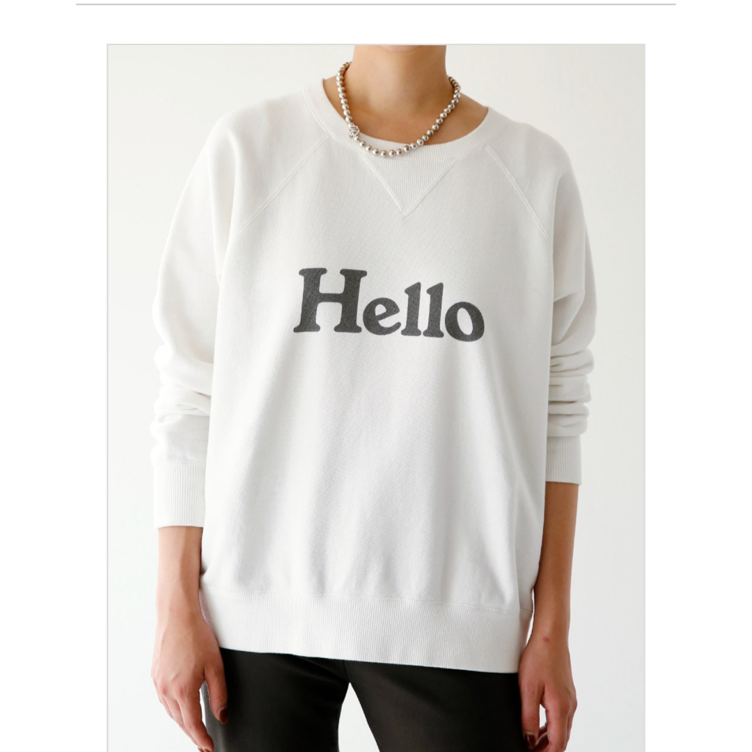 MADISONBLUE Hello プリント スウェット トレーナー ホワイト MADISONBLUE Hello プリント スウェット トレーナー ホワイト