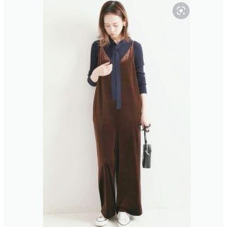 イエナラブークル(IENA LA BOUCLE)のIENA LA BOUCLE ベロアオールインワン ブラウン 36(オールインワン)