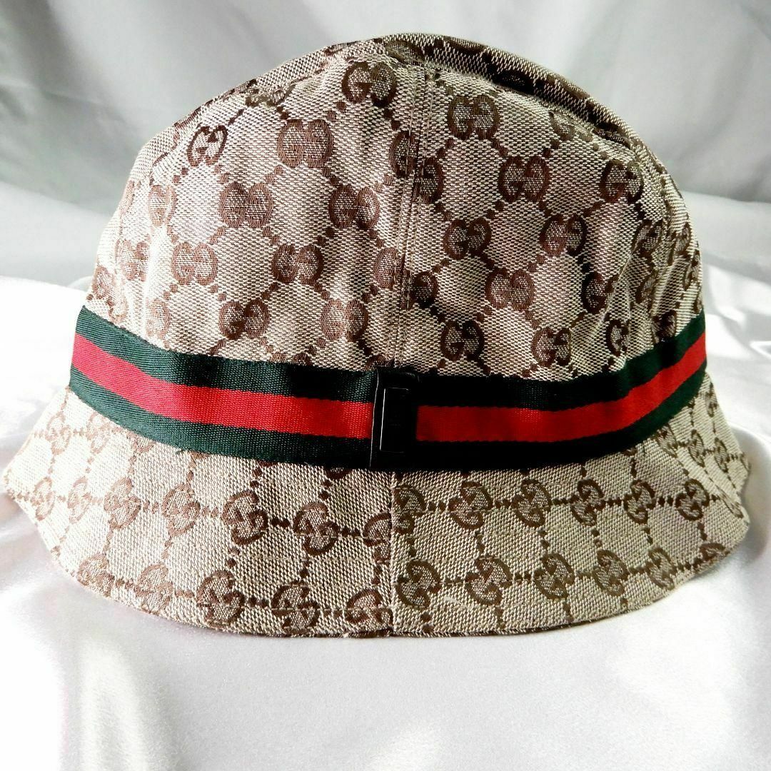 GUCCI - 極美品!GUCCI バケットハット GGキャンバス シェリー GUCCI - 極美品!GUCCI バケットハット GGキャンバス シェリー