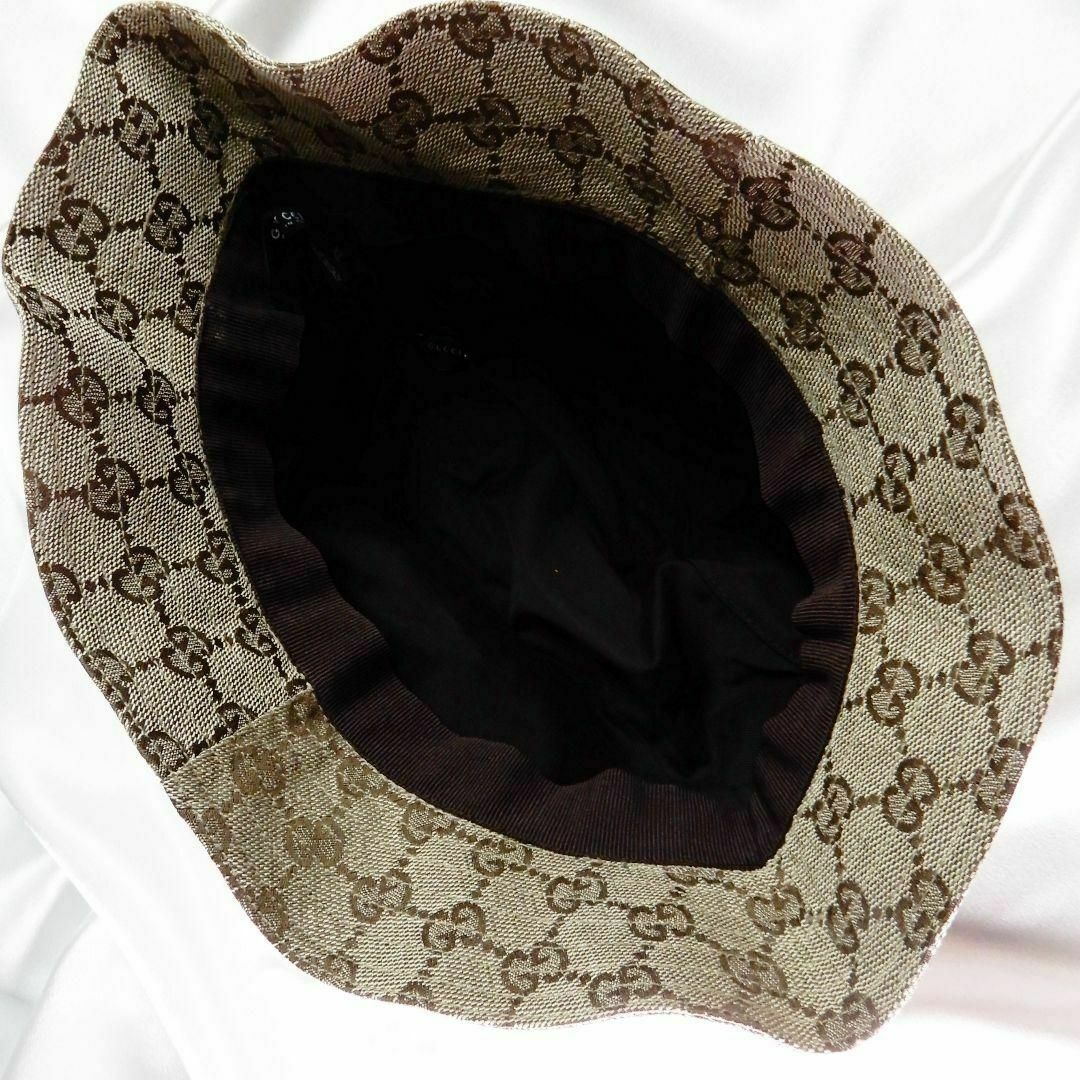 GUCCI - 極美品!GUCCI バケットハット GGキャンバス シェリー GUCCI - 極美品!GUCCI バケットハット GGキャンバス シェリー