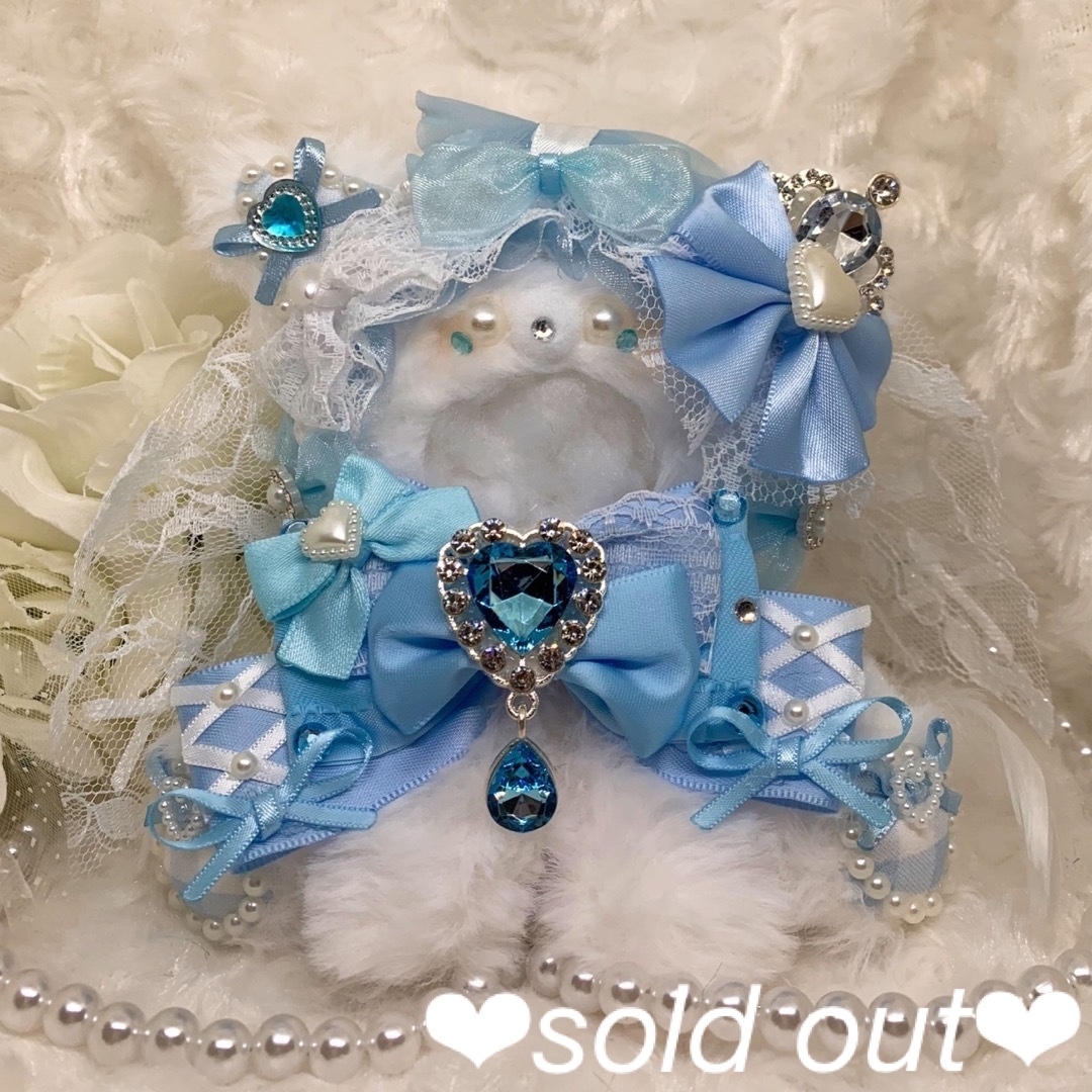 ❤︎ぬい服 おすわりぬい服 着ぐるみ 10cm にじぱぺ用 ねこ 水色 ❤︎ぬい服 おすわりぬい服 着ぐるみ 10cm にじぱぺ用 ねこ 水色