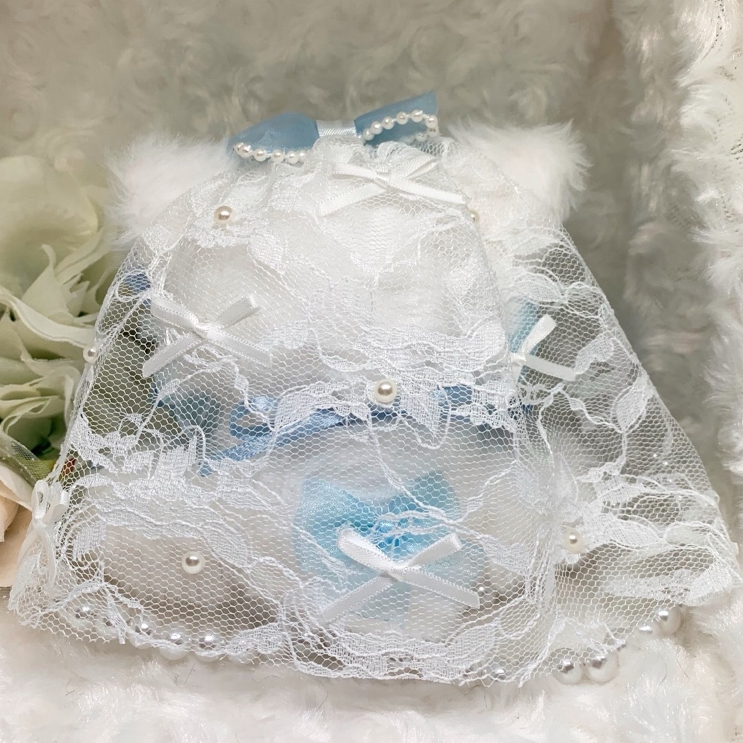 ❤︎ぬい服 おすわりぬい服 着ぐるみ 10cm にじぱぺ用 ねこ 水色 ❤︎ぬい服 おすわりぬい服 着ぐるみ 10cm にじぱぺ用 ねこ 水色