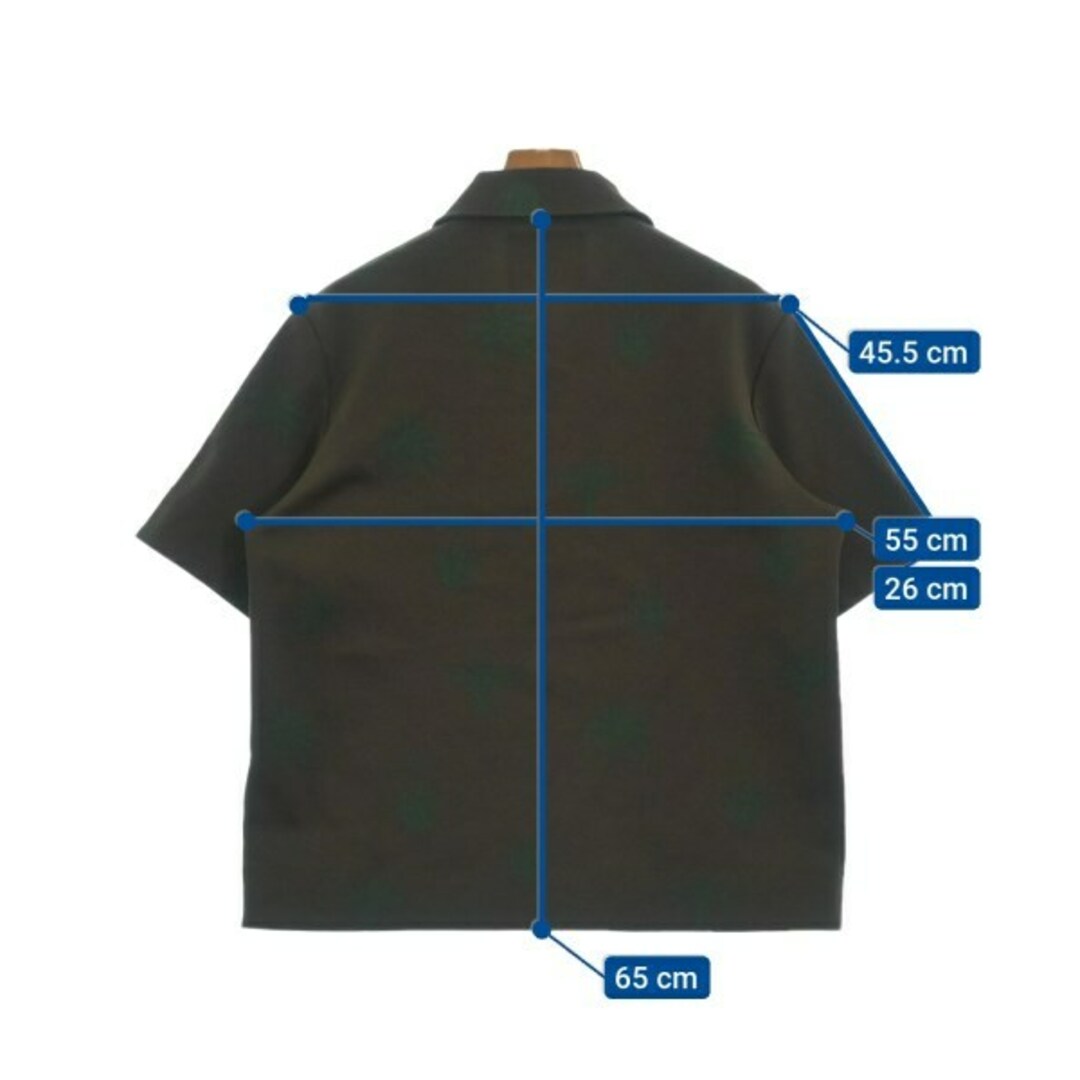 JIL SANDER - JIL SANDER カジュアルシャツ 46(M位) 茶x緑(総柄 JIL SANDER - JIL SANDER カジュアルシャツ 46(M位) 茶x緑(総柄