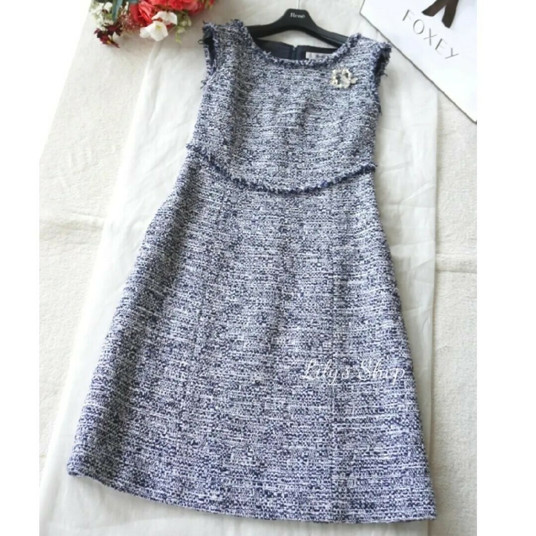 極美品♡ルネ♡クラレンソンツイード ワンピース ひざ丈ワンピース 極美品♡ルネ♡クラレンソンツイード ワンピース ひざ丈ワンピース