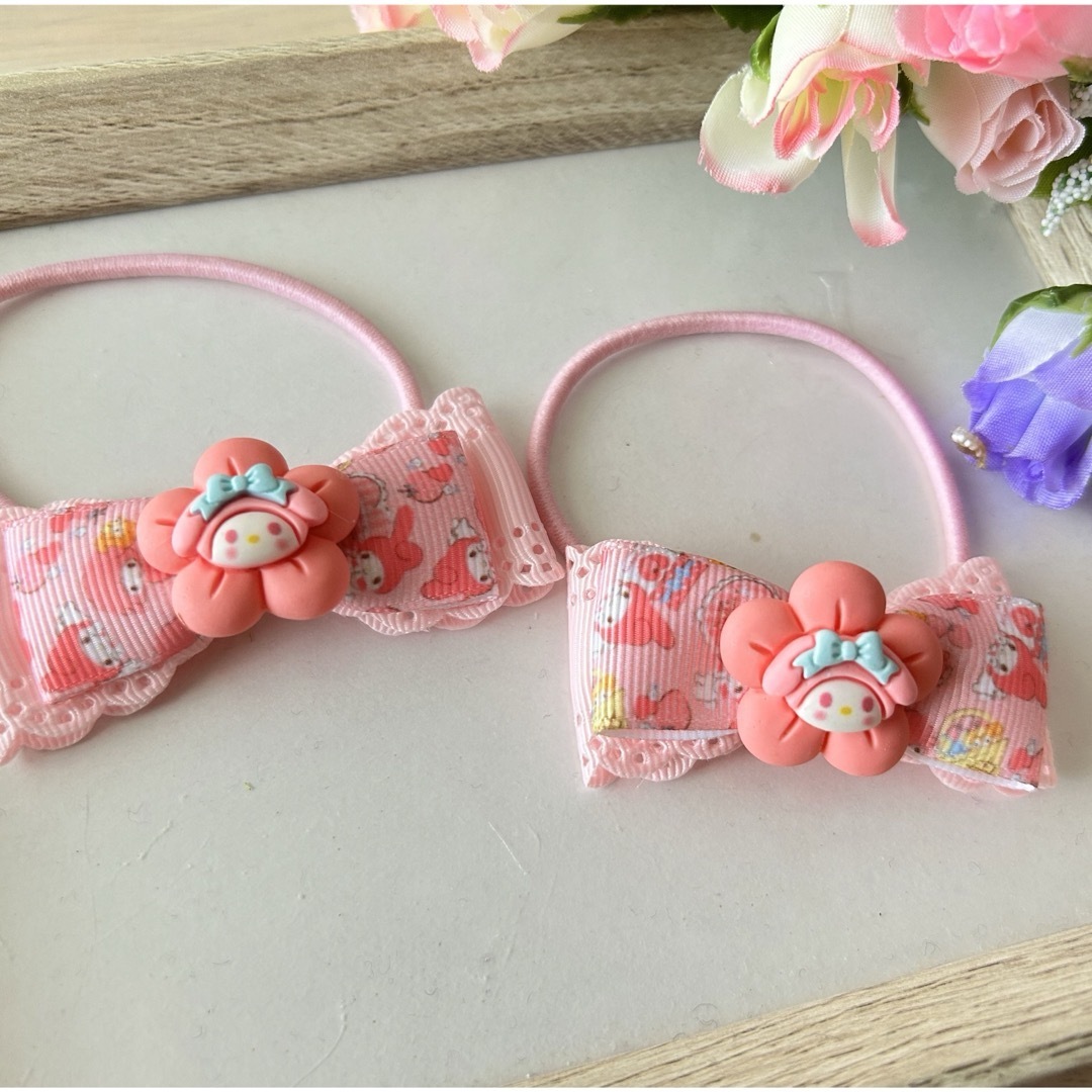 ヘアゴム ハンドメイド グログランリボン マイメロ の通販 by ヘアゴム ハンドメイド グログランリボン マイメロ の通販 by
