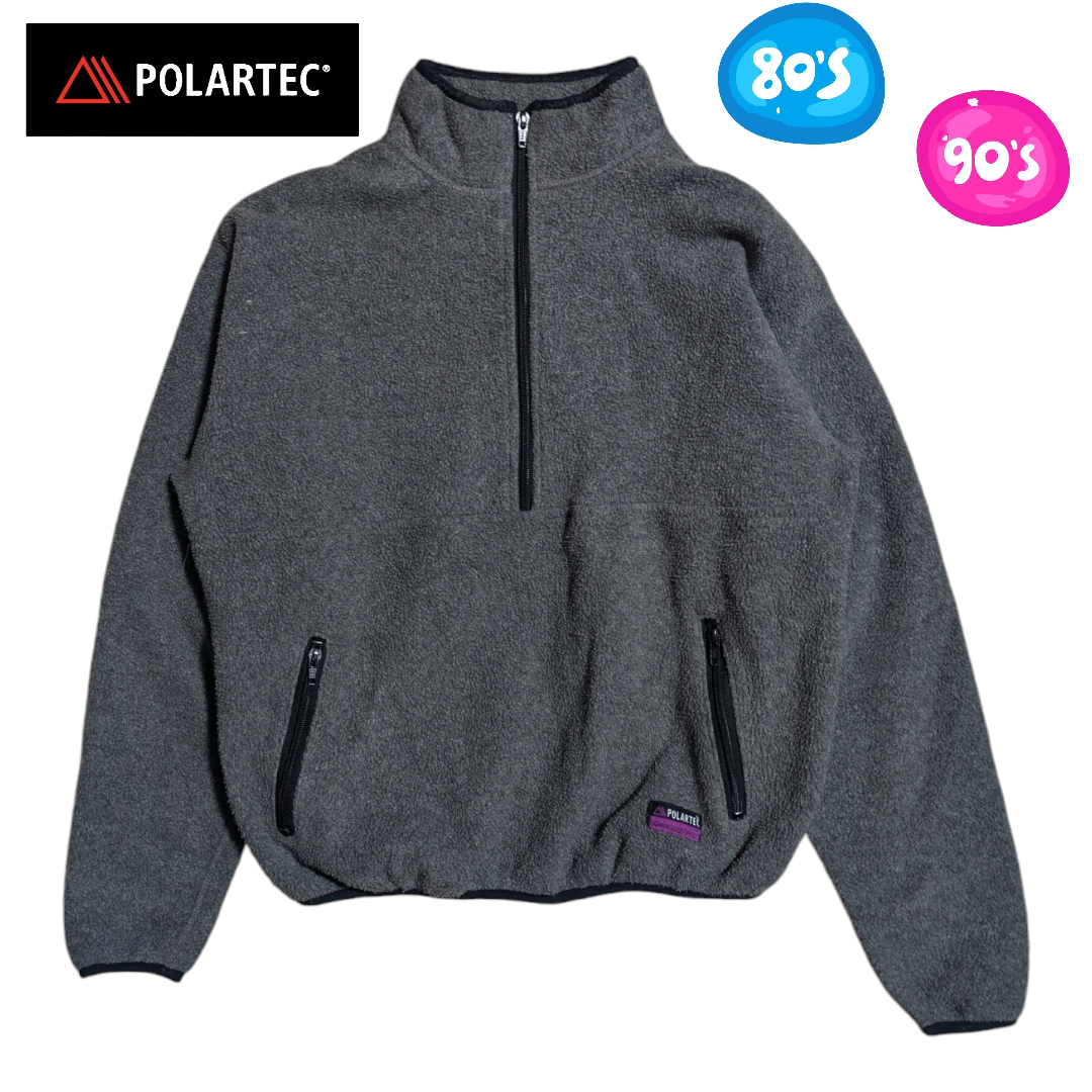 Vinatge POLATEC USA製 グレー ハーフジップフリースジャケット