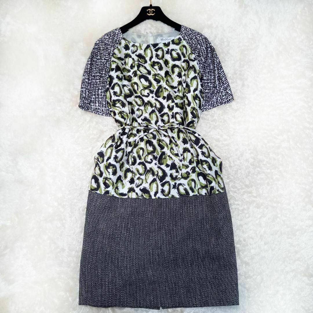 Max Mara - 大きいサイズ✨美品　マックスマーラ　サイズ42　白タグ　ドッキングワンピース