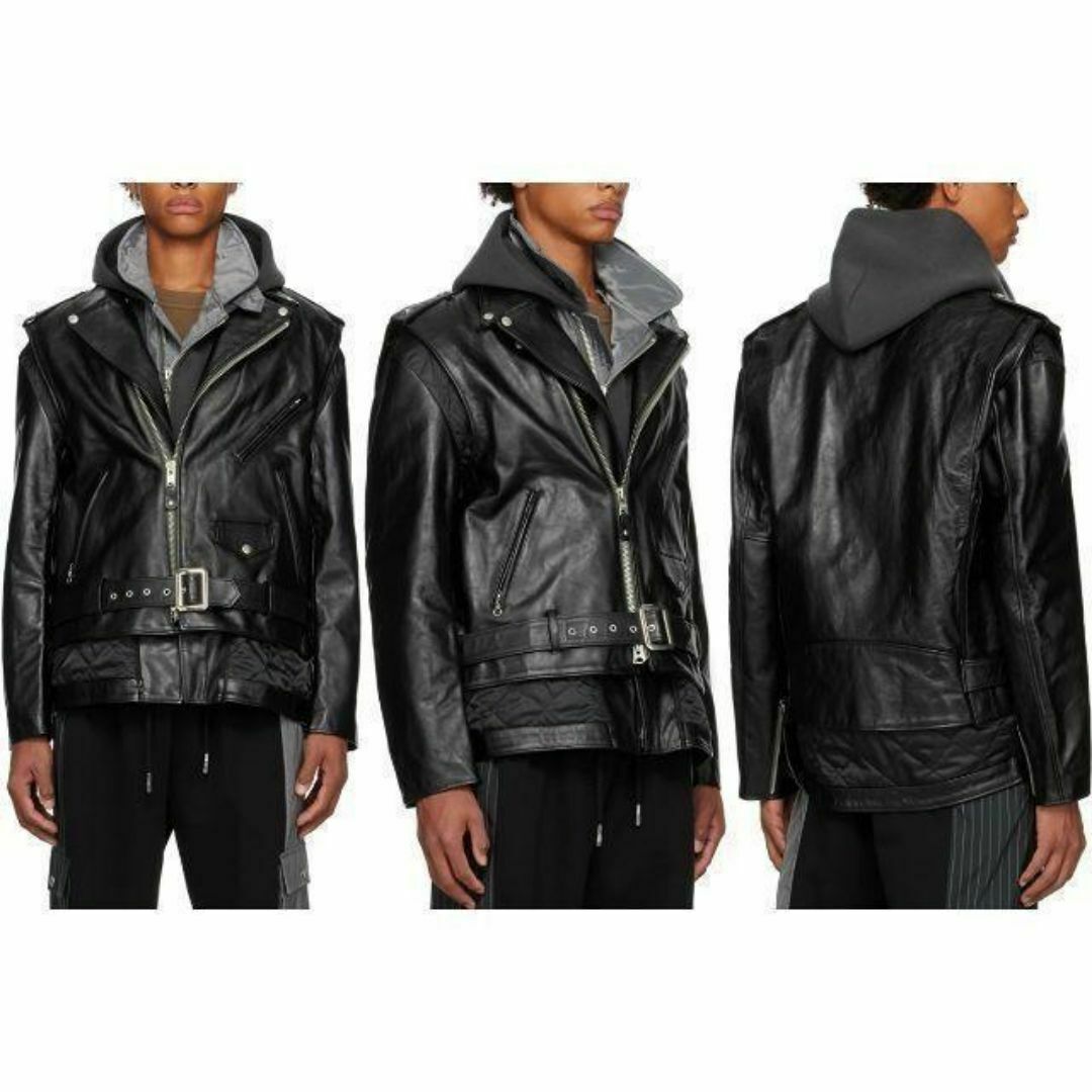 sacai - サイズ2 SACAI 22AW Schott レザーライダースジャケット sacai - サイズ2 SACAI 22AW Schott レザーライダースジャケット