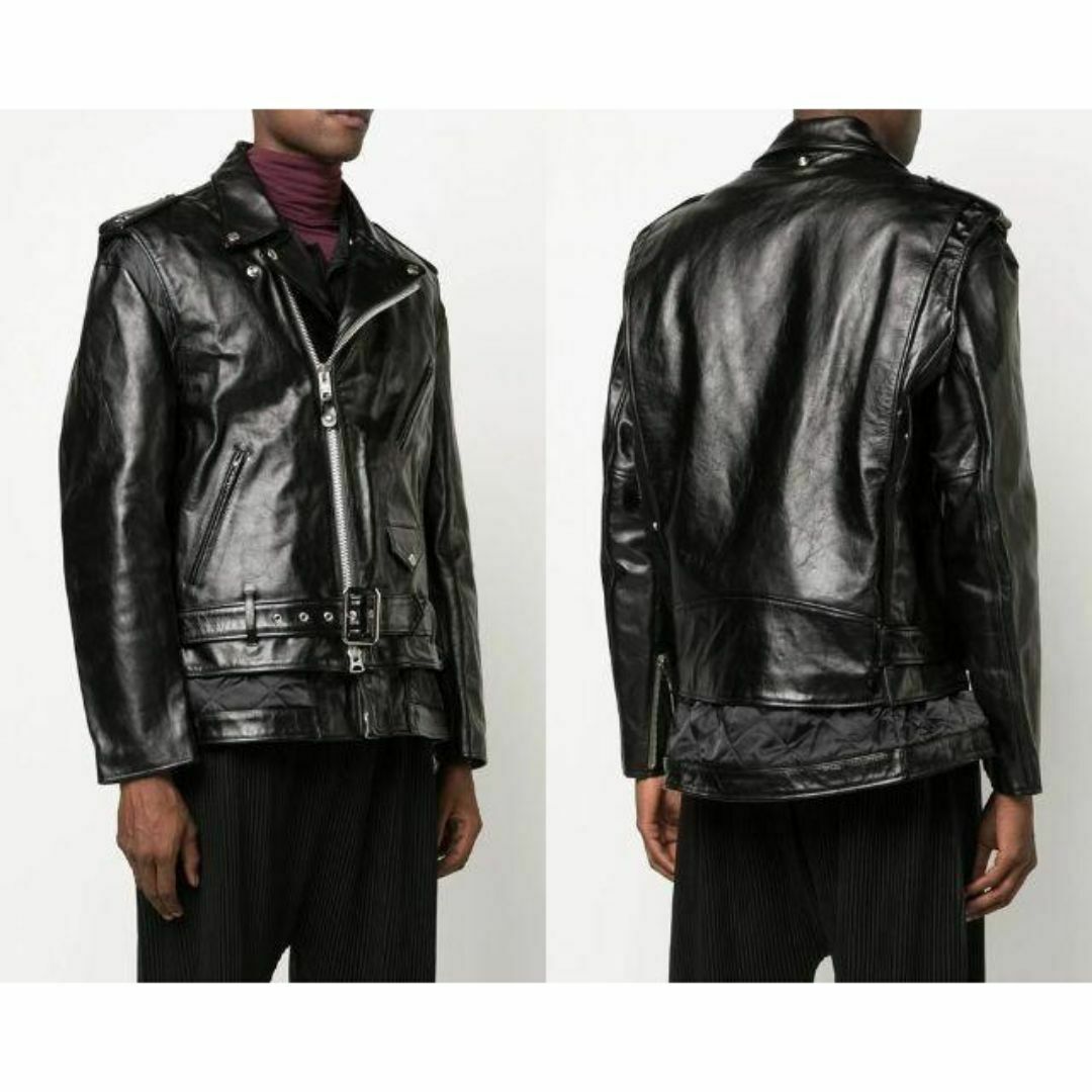 sacai - サイズ2 SACAI 22AW Schott レザーライダースジャケット sacai - サイズ2 SACAI 22AW Schott レザーライダースジャケット