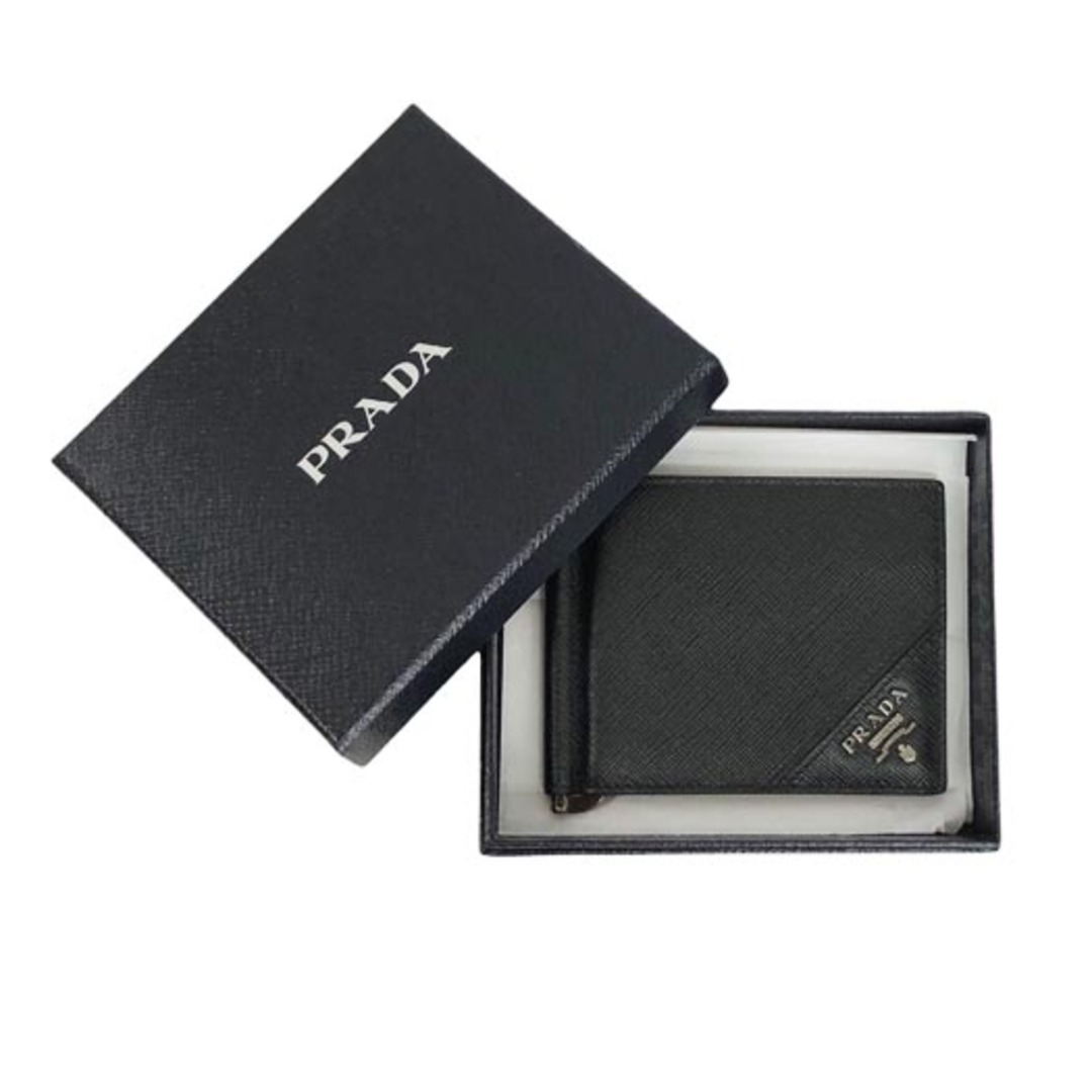 PRADA - プラダ マネークリップ付 サフィアーノレザー 財布 PRADA - プラダ マネークリップ付 サフィアーノレザー 財布