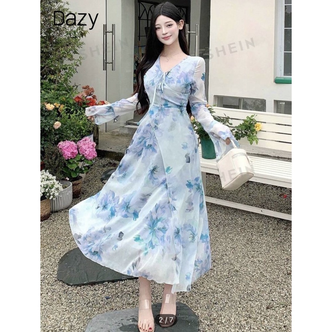 SHEIN - Dazy ☆ 花柄シフォンワンピースの通販 by シエル's SHEIN - Dazy ☆ 花柄シフォンワンピースの通販 by シエル's