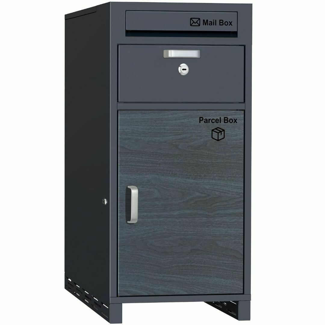 宅配ボックス 宅配BOX グレー 屋外 大容量 ポスト付き 郵便受け 宅配ボックス 宅配BOX グレー 屋外 大容量 ポスト付き 郵便受け