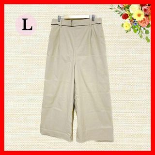 RyuRyu ガウチョパンツ 収縮性 ワイドパンツ ガウチョ ウエストゴム L