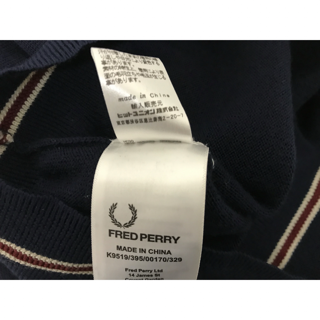 FRED PERRY - 本物フレッドペリーFREDPERRYウールニットロゴ刺繍 FRED PERRY - 本物フレッドペリーFREDPERRYウールニットロゴ刺繍
