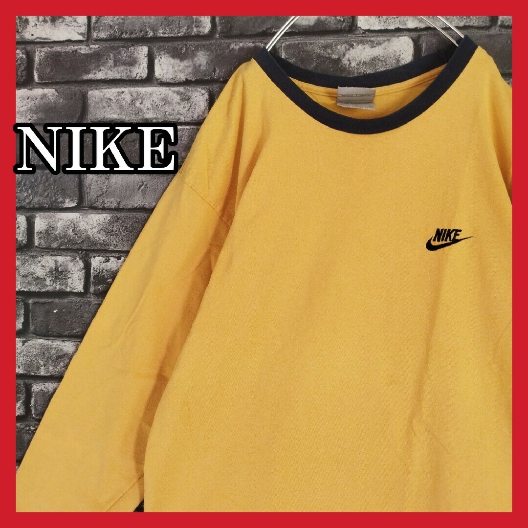 NIKE - 90sナイキNIKE フェード 刺繍スウッシュロゴ ロンtロンT NIKE - 90sナイキNIKE フェード 刺繍スウッシュロゴ ロンtロンT