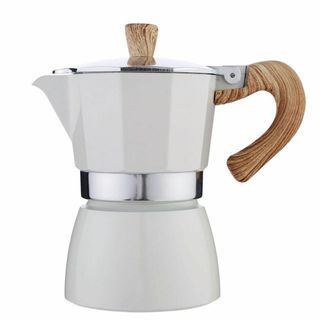 エスプレッソメーカー 直火式 IH ガスコンロ 3杯 150ml 小型 ホワイト(調理道具/製菓道具)