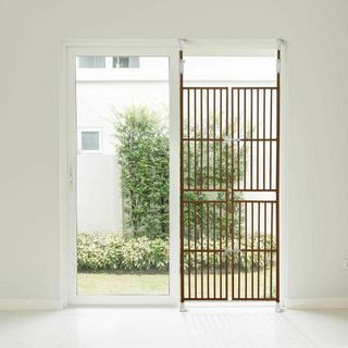 ペット高さ調節対応205-285cmドア留守番保護脱走防止柵フェンス【ブラウン】(かご/ケージ)