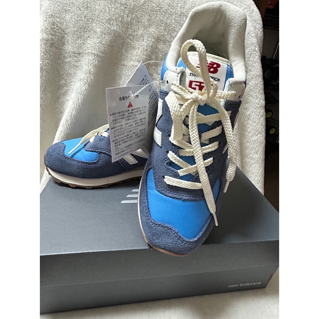 New Balance - ニューバランス574　ブルー　グレー　23.5cm
