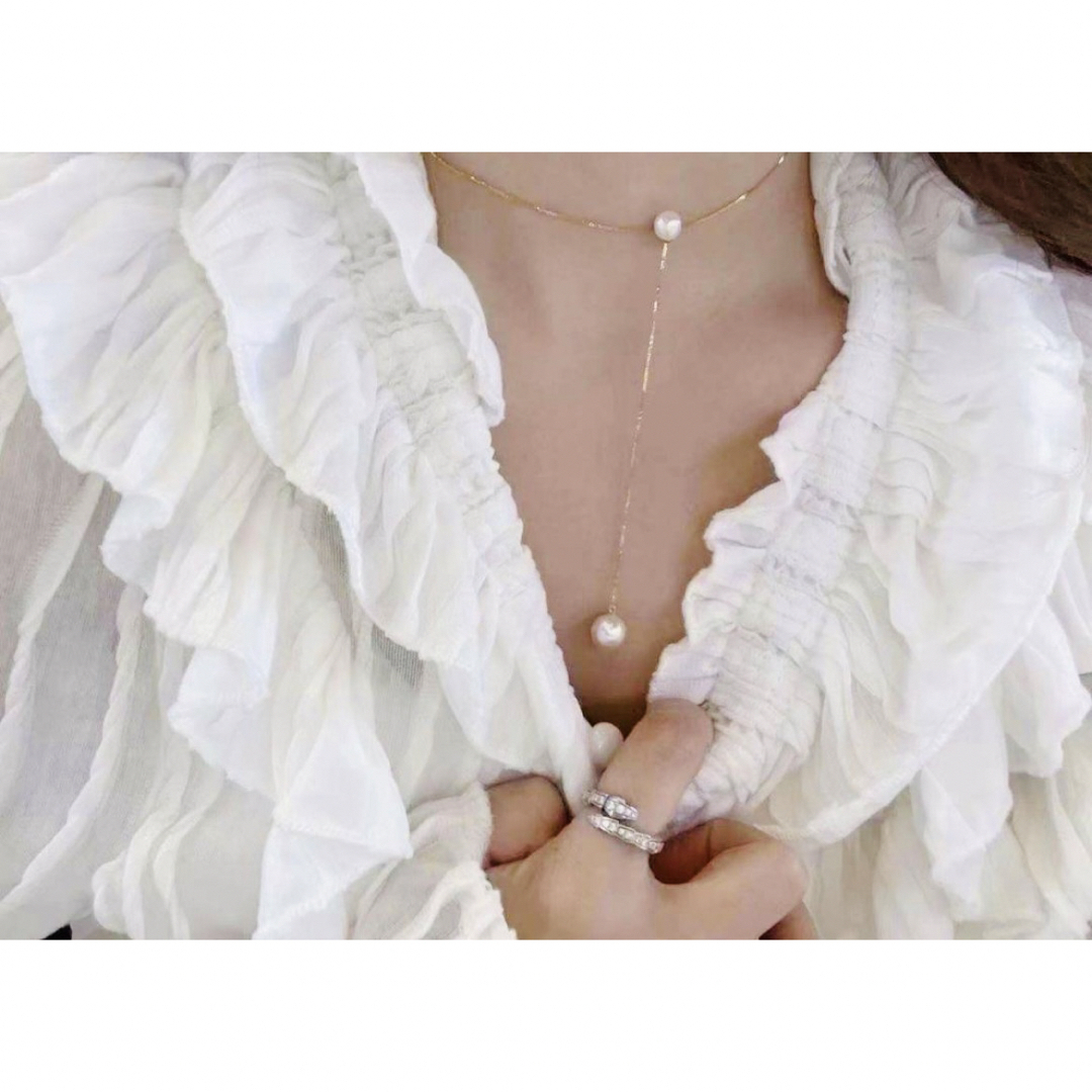 ▽【高級】あこや真珠 ネックレスk18 ラリアットネックレス ▽【高級】あこや真珠 ネックレスk18 ラリアットネックレス