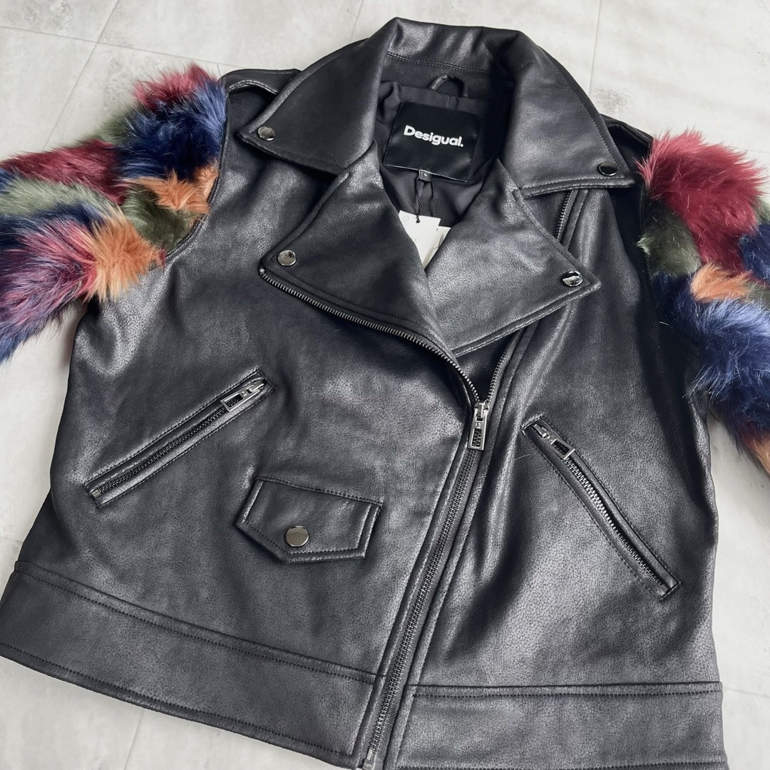 DESIGUAL - 【新品】Desigual エコファー バイカージャケット L DESIGUAL - 【新品】Desigual エコファー バイカージャケット L
