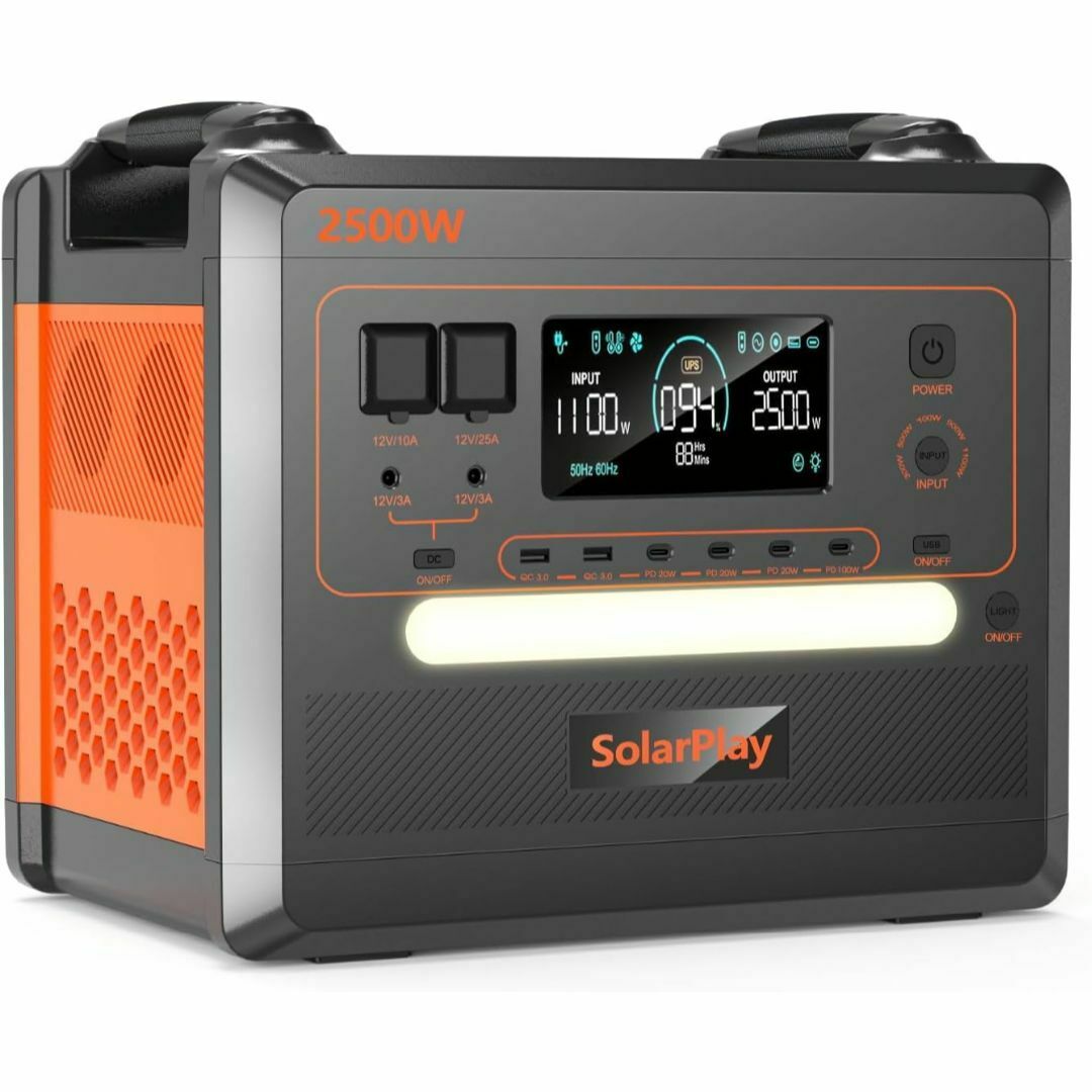 新品 Solarplay2500Wポータブル電源大容量2300Wh/720000