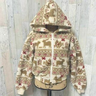 ボアパーカー　ノルディック柄　あったか　ジップアップ(その他)