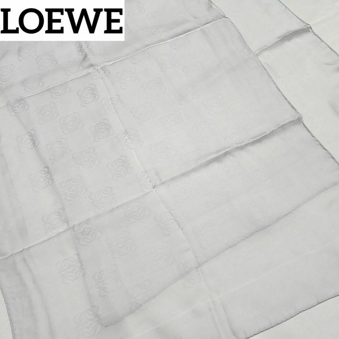 ☆LOEWE☆ ストール シフォン アナグラム ロゴ シルク ライトグレー ☆LOEWE☆ ストール シフォン アナグラム ロゴ シルク ライトグレー
