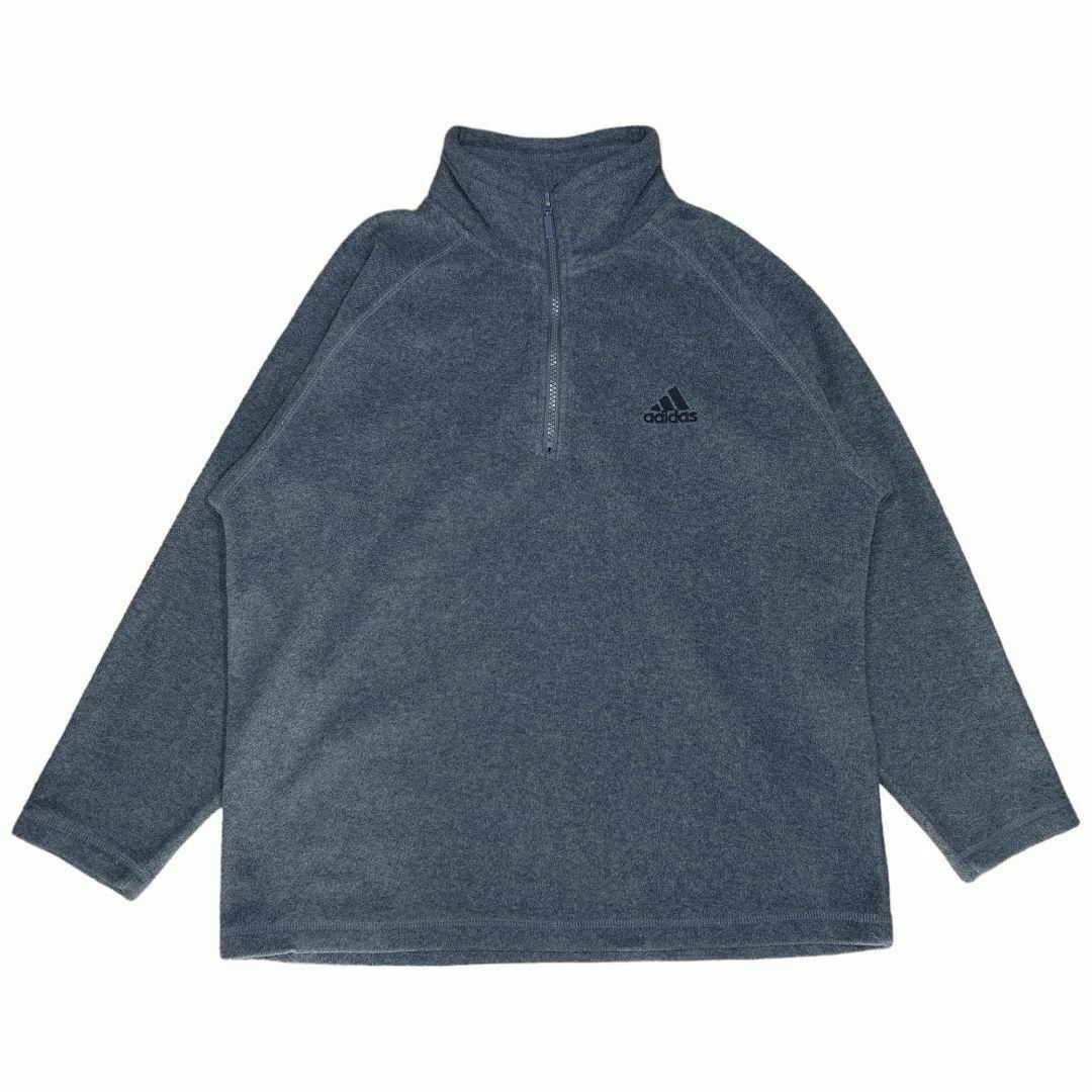 00s adidas ビッグロゴ刺繍 ハーフジップフリースプルオーバー 古着 00s adidas ビッグロゴ刺繍 ハーフジップフリースプルオーバー 古着