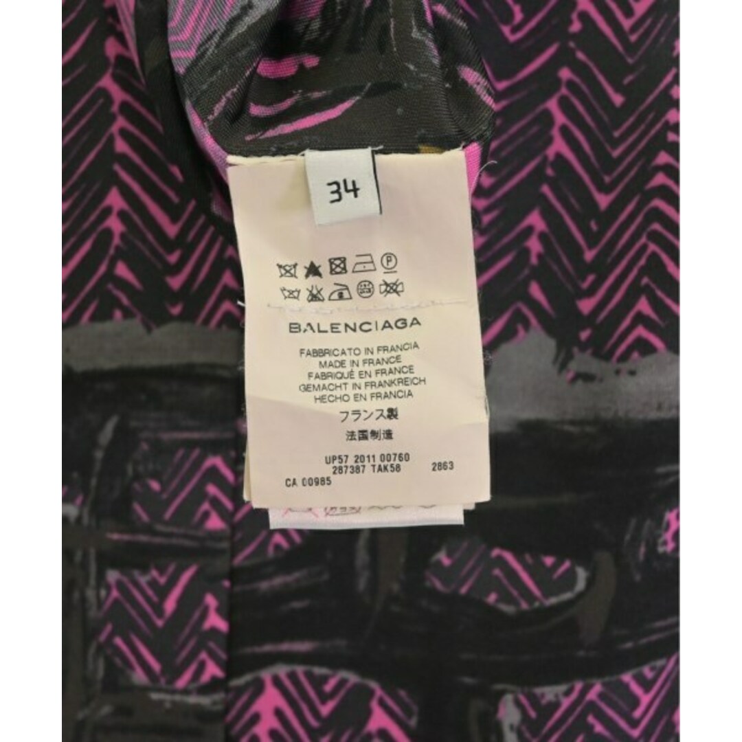 BALENCIAGA ワンピース 34(XS位) ピンクx黒xグレー等(総柄) 【古着】 BALENCIAGA ワンピース 34(XS位) ピンクx黒xグレー等(総柄) 【古着】