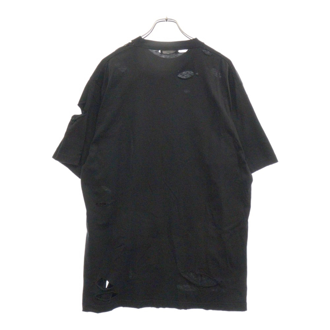 BALENCIAGA バレンシアガ 21SS デストロイ加工ロゴプリント 半袖 BALENCIAGA バレンシアガ 21SS デストロイ加工ロゴプリント 半袖