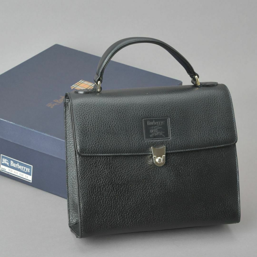 BURBERRY - 未使用◇Burberry バーバリー ハンドバッグ 型押しレザー 牛革 ブラック