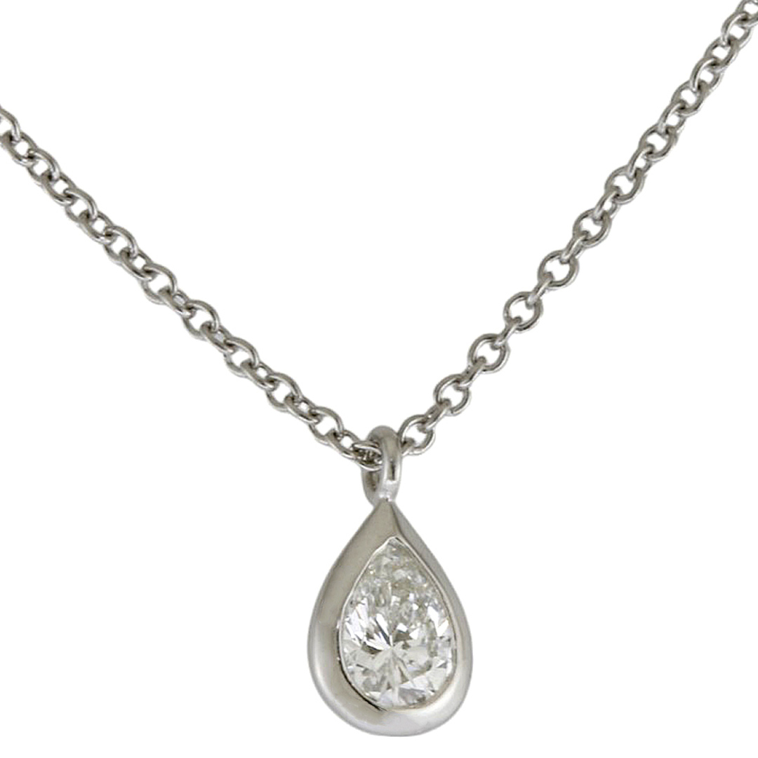 Tiffany & Co. - ティファニー バイザヤード ダイヤモンドペアシェイプ ネックレス Pt950プラチナ ダイヤモンド レディース TIFFANY&Co.  中古
