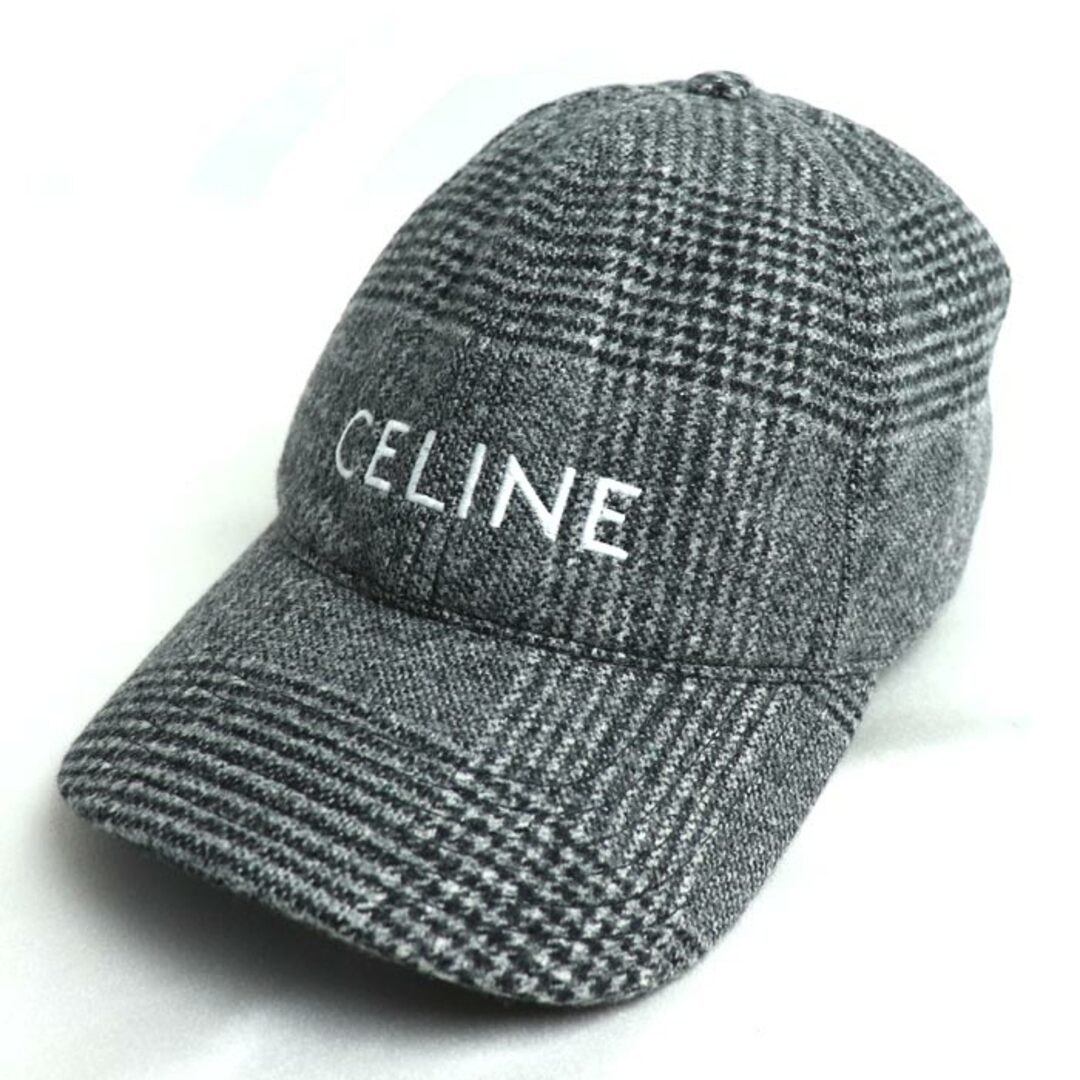 CELINE - CELINE セリーヌ ウール ロゴ キャップ キャップ グレー 2AUS9448V L ユニセックス【中古】【美品】