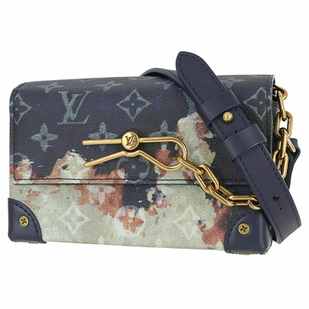 LOUIS VUITTON - ルイヴィトン スティーマー ウェアラブル ウォレット ショルダーバッグ モノグラム ブリーチ キャンバス ネイビー マルチカラー ゴールド メンズ 新品同様 7023