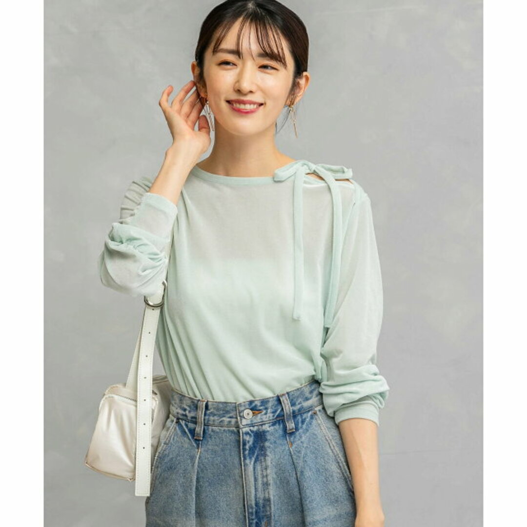 URBAN RESEARCH ROSSO(アーバンリサーチロッソ)の【L.MINT】シアーベロアスリットデザインカットソー レディースのトップス(カットソー(長袖/七分))の商品写真