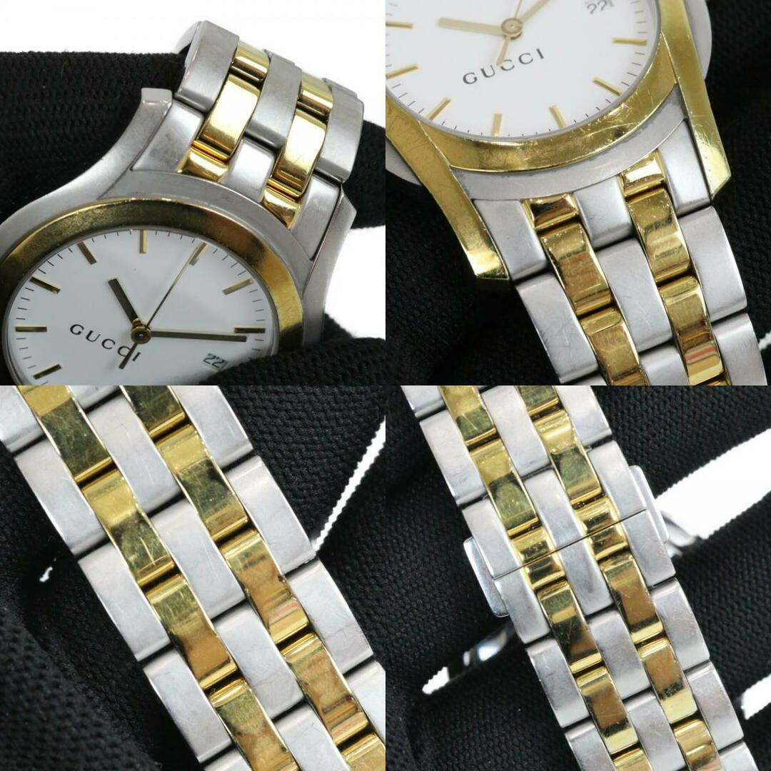 GUCCI - GUCCI グッチ 5500XL クオーツ デイト SS ゴールド GUCCI - GUCCI グッチ 5500XL クオーツ デイト SS ゴールド