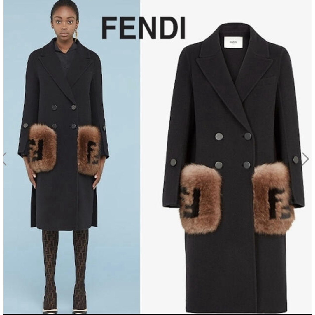 FENDI - FENDI ポケットファーコートの通販 by kira|フェンディ FENDI - FENDI ポケットファーコートの通販 by kira|フェンディ