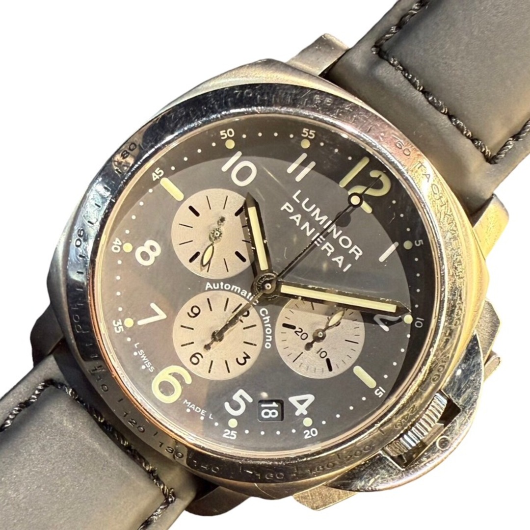 PANERAI - 　パネライ PANERAI パネライ ルミノール クロノグラフ 40ｍｍ  PAM00121 ステンレススチール チタン メンズ 腕時計