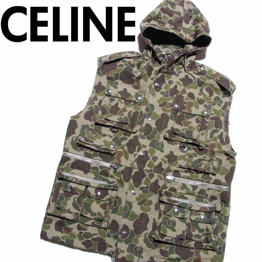CELINE - 22SS セリーヌ ミリタリー 迷彩 カモ ベスト 44 2W565060O