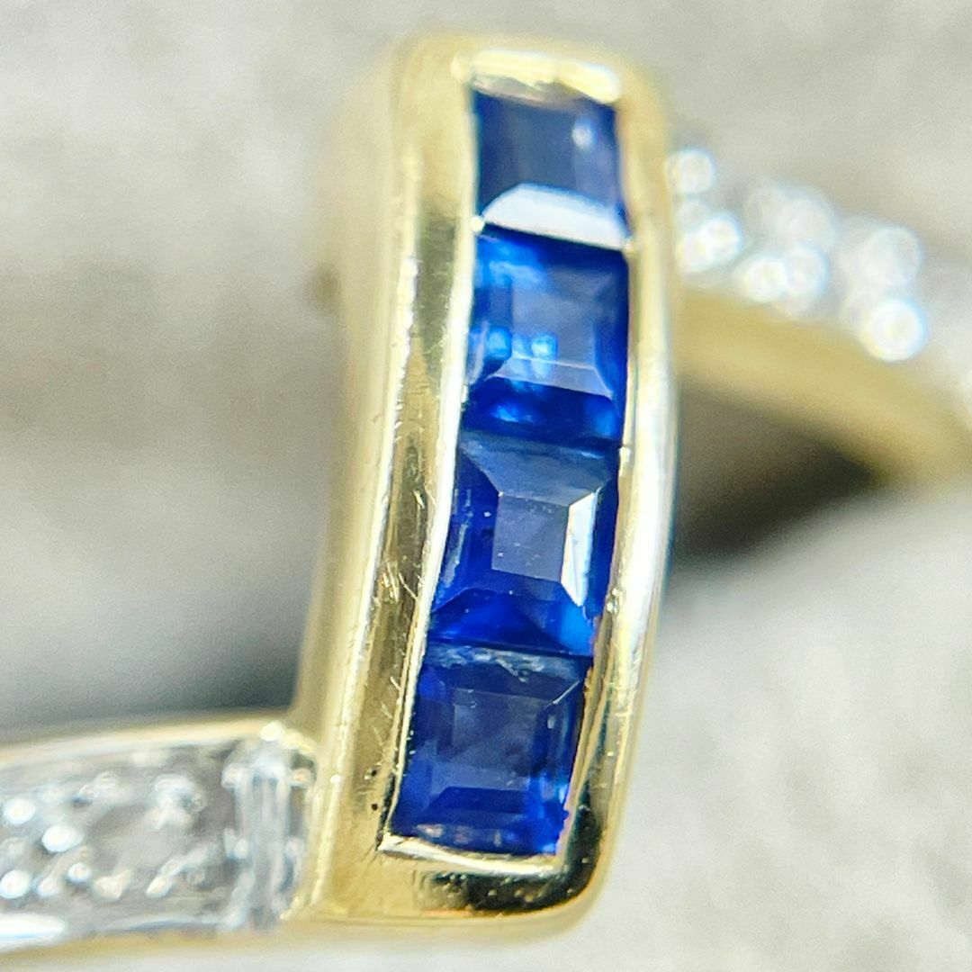 K18 天然サファイア 0.20ct 天然ダイヤモンド 0.04ct リング K18 天然サファイア 0.20ct 天然ダイヤモンド 0.04ct リング