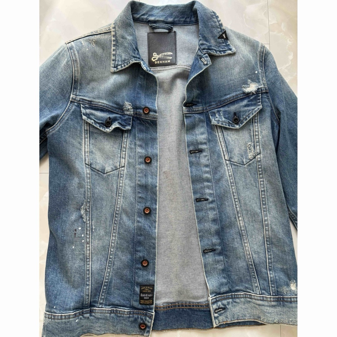 美品 デンハム アムステルダム ダメージ加工 デニムジャケット G 美品 デンハム アムステルダム ダメージ加工 デニムジャケット G