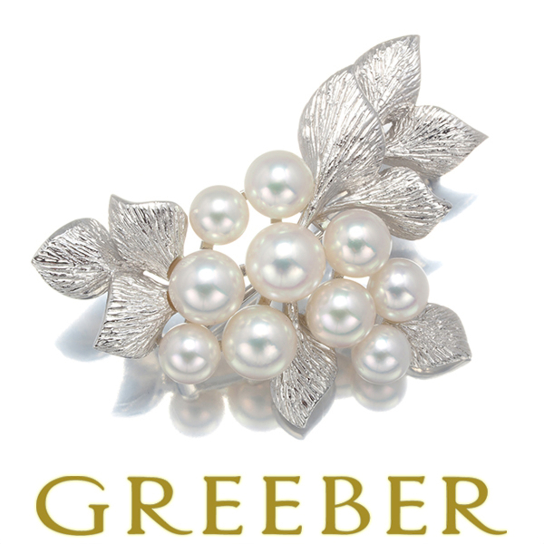 MIKIMOTO - ミキモト ブローチ パール 真珠 5.0-6.8mm リーフ MIKIMOTO - ミキモト ブローチ パール 真珠 5.0-6.8mm リーフ