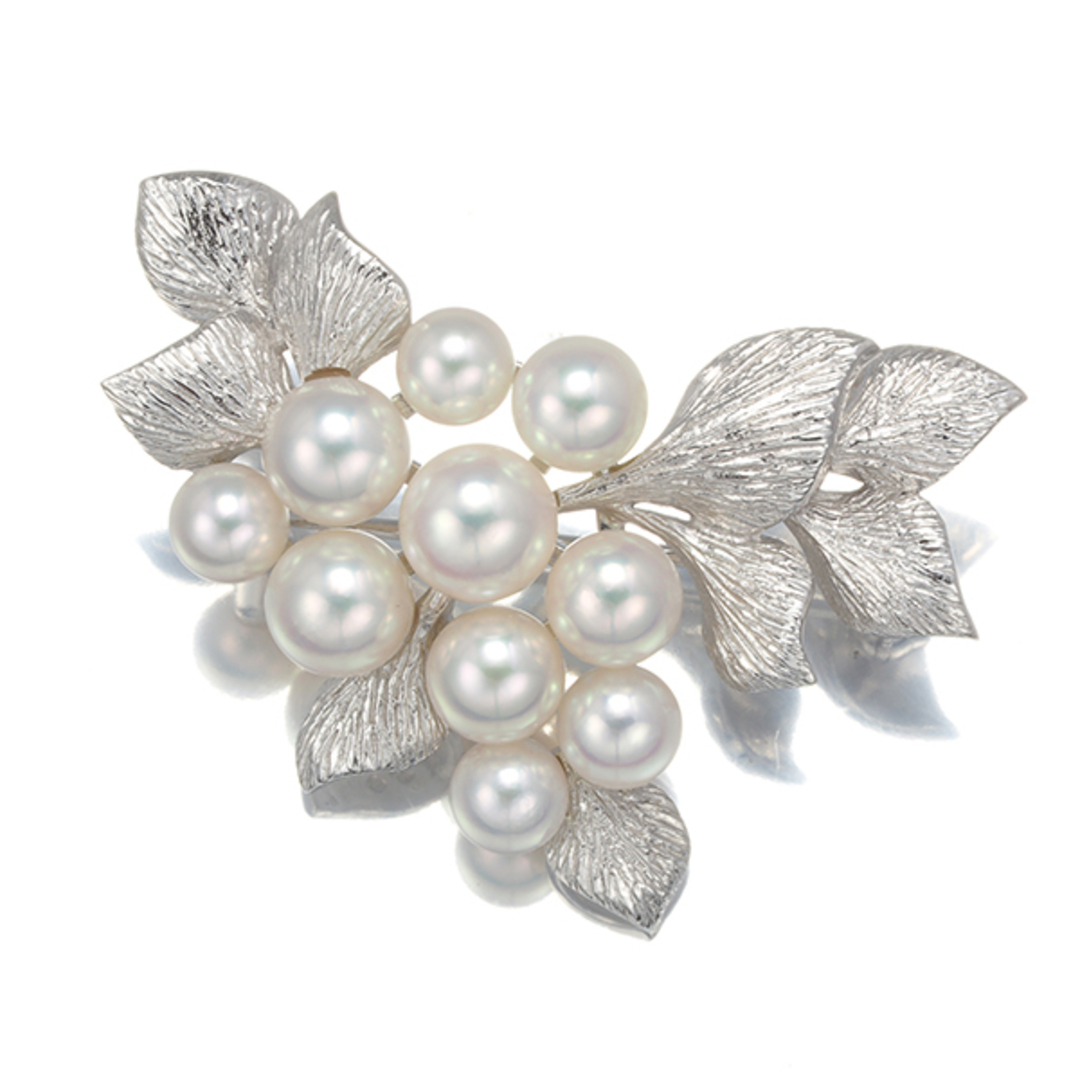 MIKIMOTO - ミキモト ブローチ パール 真珠 5.0-6.8mm リーフ MIKIMOTO - ミキモト ブローチ パール 真珠 5.0-6.8mm リーフ