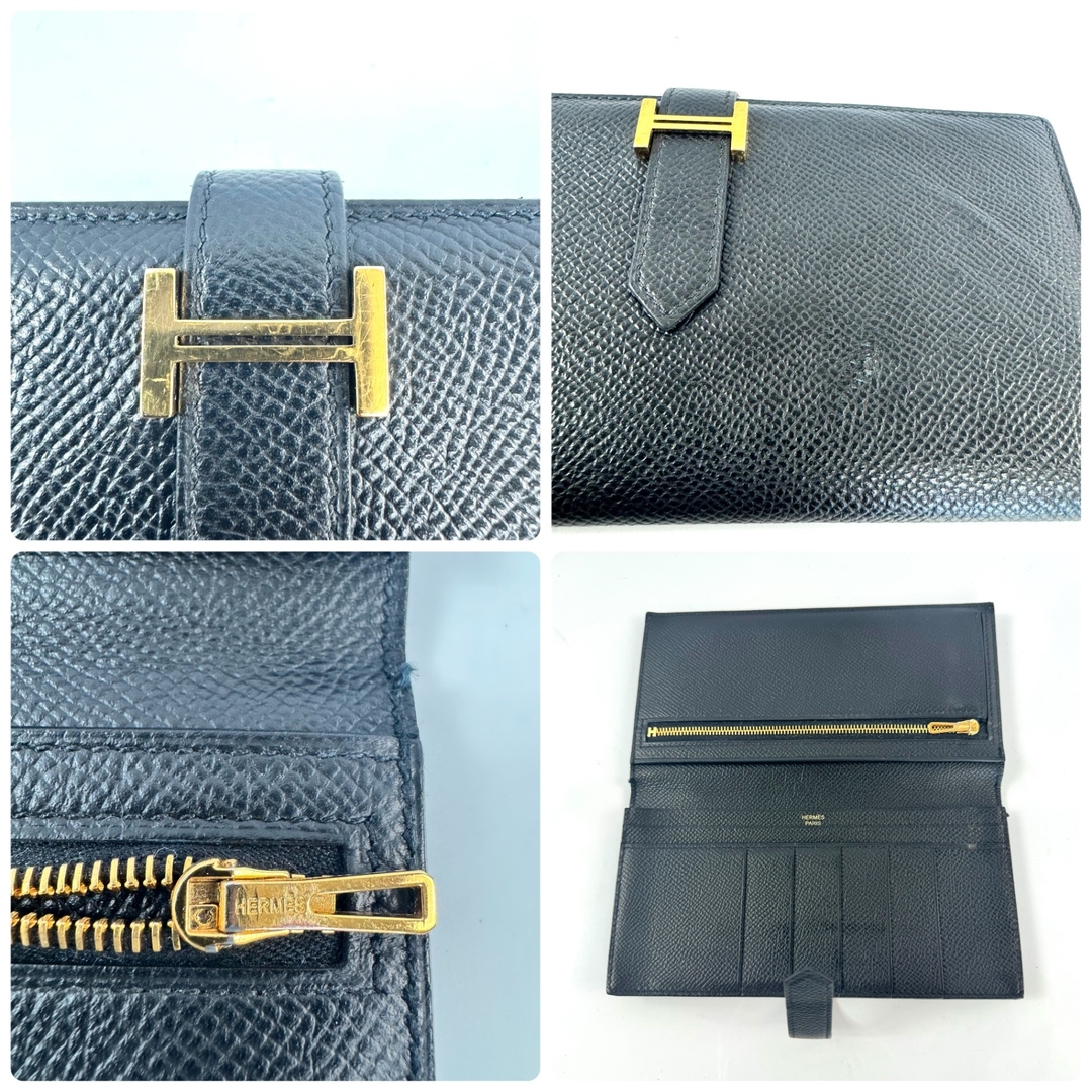 希少】エルメス HERMES べアンスフレ 長財布 折り財布 D刻印 希少】エルメス HERMES べアンスフレ 長財布 折り財布 D刻印