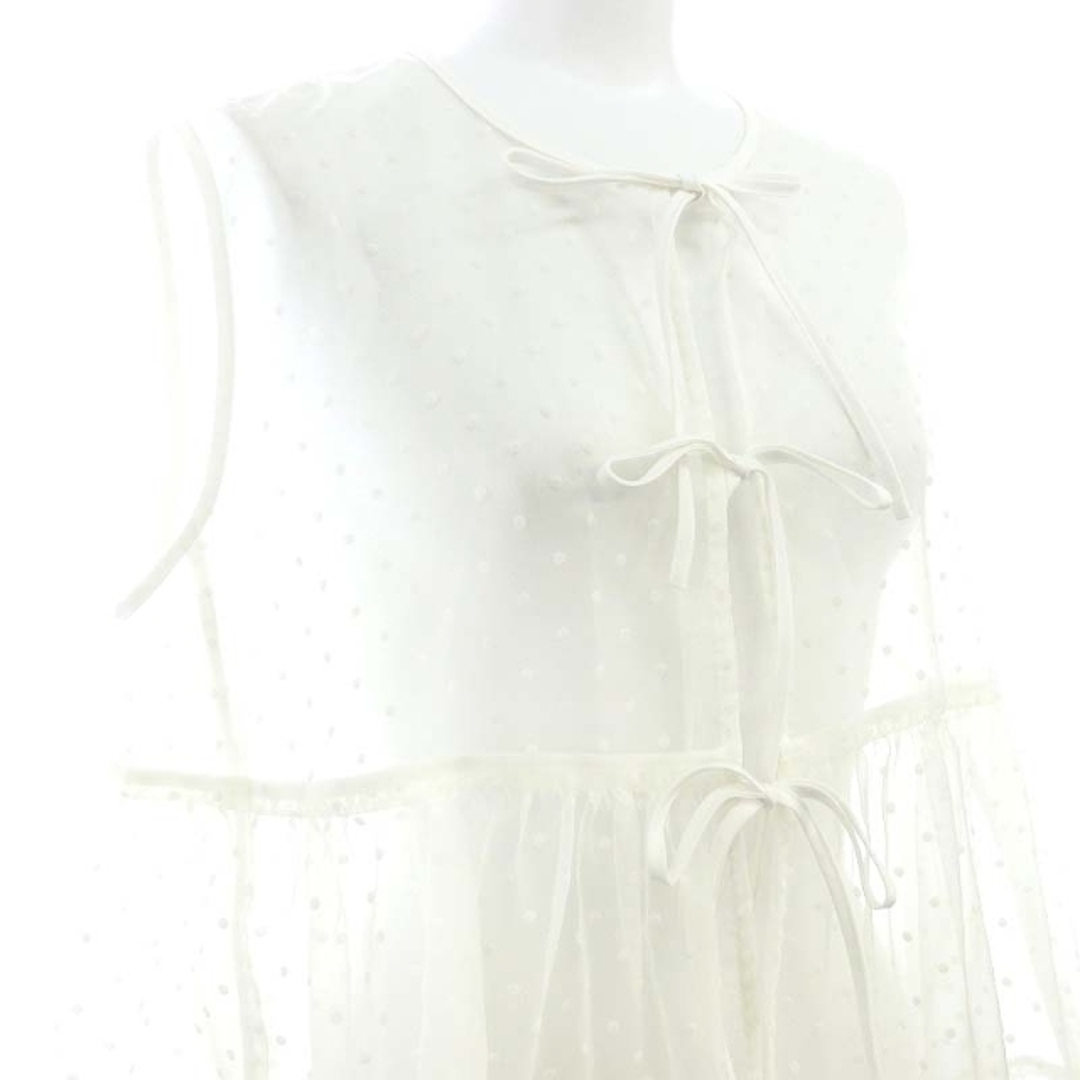 ヨリ yori ドットフロッキーティアードジレ シアー F 白 ヨリ yori ドットフロッキーティアードジレ シアー F 白