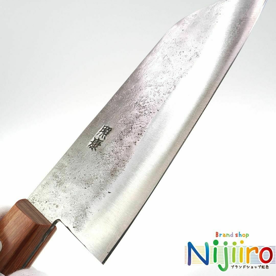 新品未使用】藤原照康 三徳包丁 なしじ 白紙1号 鋼 洋包丁柄 新品未使用】藤原照康 三徳包丁 なしじ 白紙1号 鋼 洋包丁柄